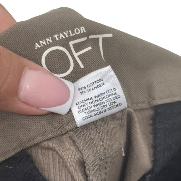 Ann Taylor Loft Womens Sz 8 Original Dark Olive Career Capri Pants Straight Leg - Picture 4 of 10